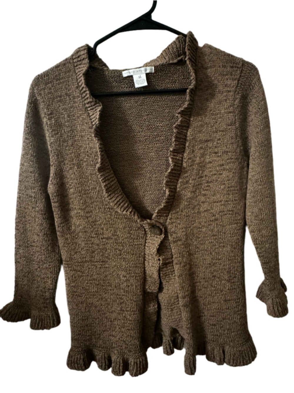 Sarah Spencer Brown Cardigan Sweater Size M